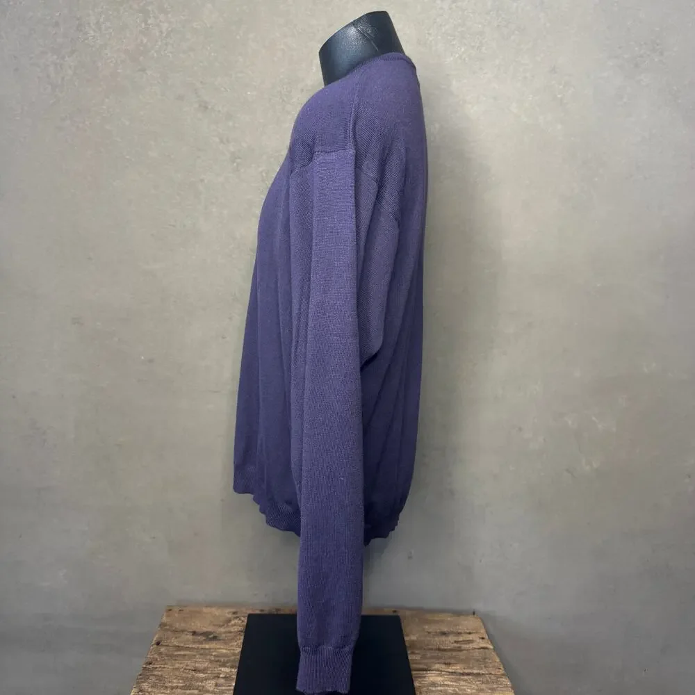 Brandini Purple Merino Wool Sweater XL Made in Italy Minimalist